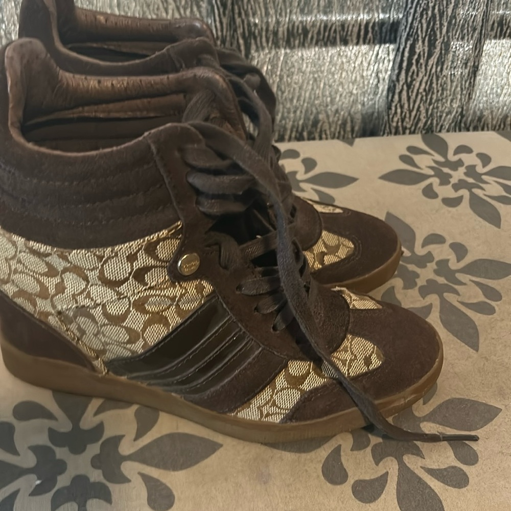 Brand new coach wedge sneakers